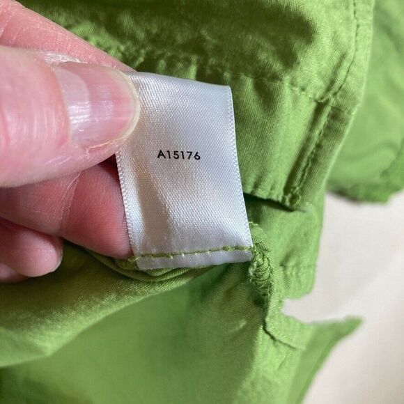 Susan Graver Blouse 1X Green Button Up Pintuck Lace Long Sleeve Collared - Picture 8 of 10